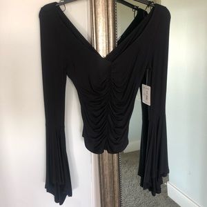 FREE PEOPLE tight black top TAG STILL ON